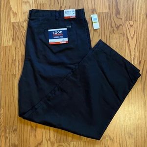 Izod flat front classic black dress pants